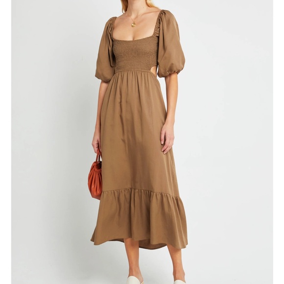 o.p.t. Leighton dress in Mocha brown - Picture 5 of 10